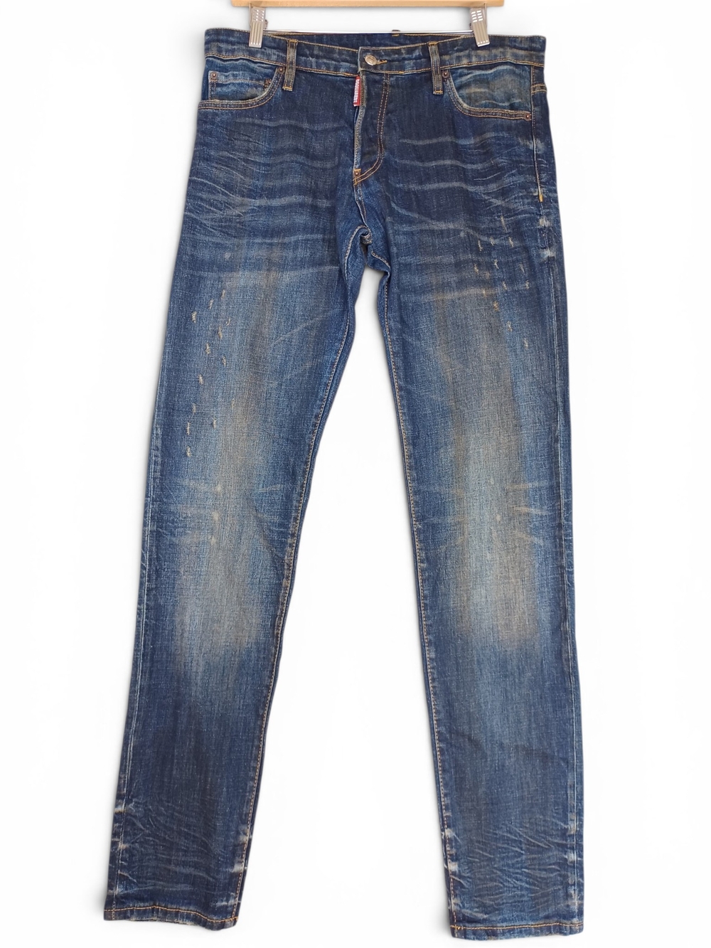 Dsquared2 Slim Jeans Mens 34 Faded‎ Distressed Whiskered Italian Designer Luxury